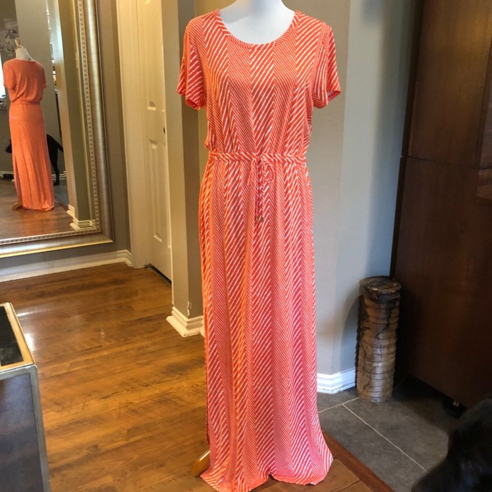 MICHAEL MICHAEL KORS DRAWSTRING MAXI DRESS